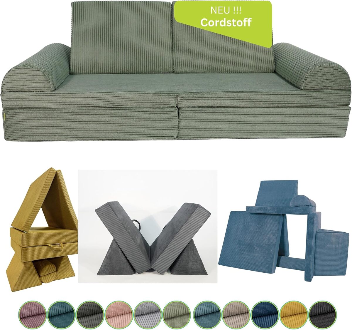 Test du canapé modulable pour enfant Pillows24 en velours côtelé