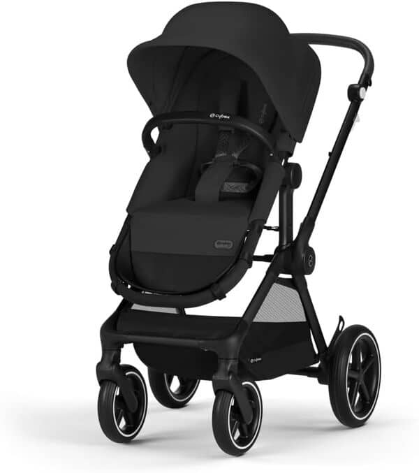 CYBEX Gold EOS Lux Poussette 2-en-1, Système pour Voyage, De la naissance à 22 kg (env. 4 ans), Moon Black