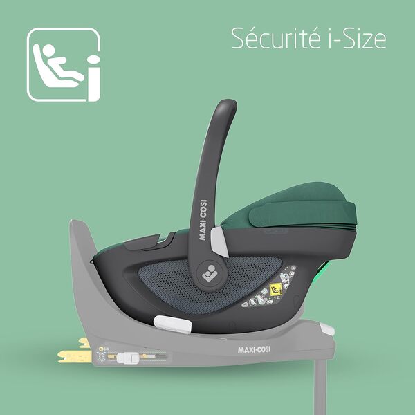 Maxi-Cosi Pebble 360 i-Size, Siège-auto bébé, Siège-auto nouveau-né 360, 0 à 15 mois (40 à 83 cm), Rotation à une main, Protection G-CELL contre les chocs latéraux, Essential Green