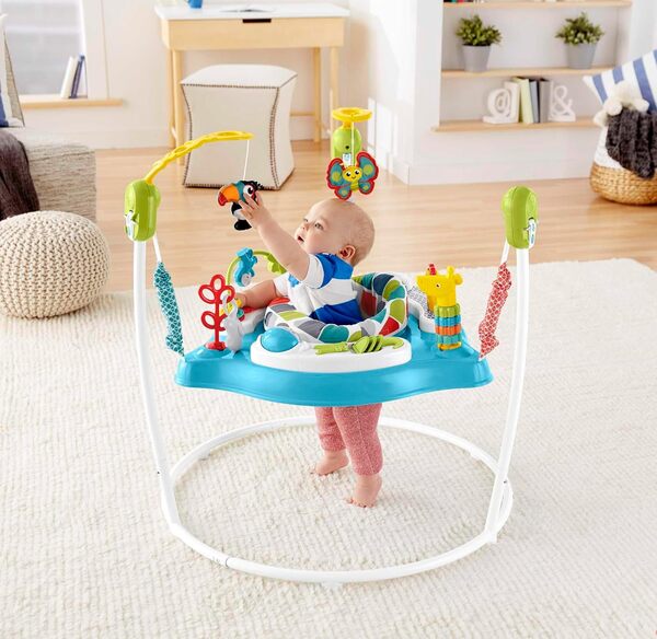 Fisher-Price Youpala Le Jumperoo Des Animaux Avec Siège Rotatif À 360 Degrés, Jeux, Musique, Sons Et Lumières Inclus, 3 Hauteurs Différentes, Jouet Bébé, GWD42
