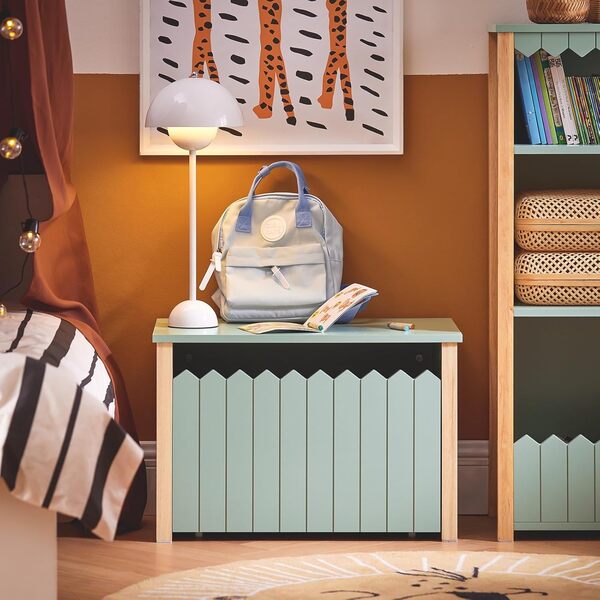 SoBuy Coffre à Jouet pour Enfants, Meuble de Rangement avec 1 Tiroir à Roulettes, 60x35x41 cm, Vert KMB96-GR