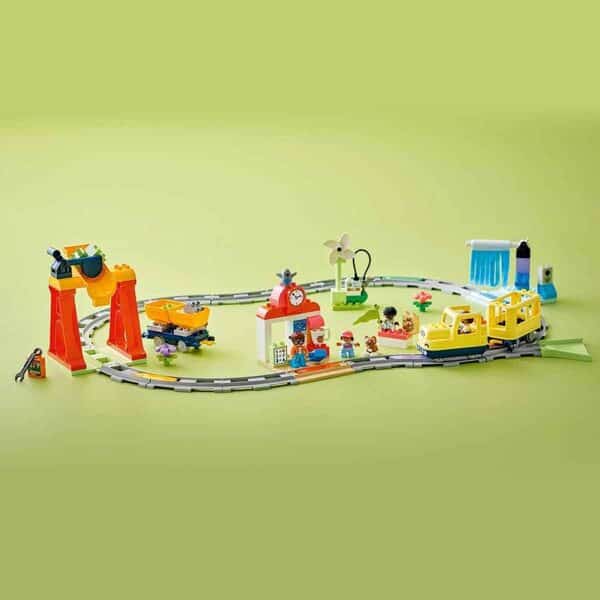 LEGO Duplo Le Grand Train communautaire interactif - Locomotive Push&Go avec Sons et lumières - Jeu de Construction Montessori avec Rails connectés - Idée Cadeau pour Les Tout-Petits dès 3 Ans 10428