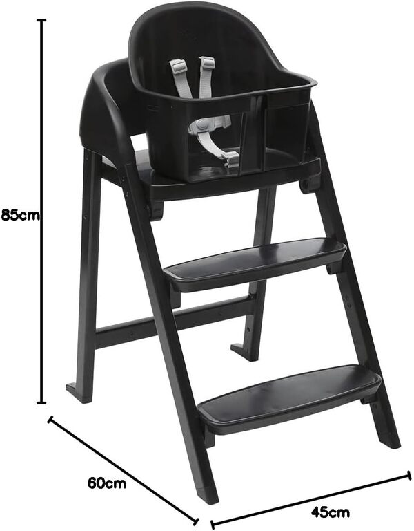 Chaise haute Crescendo Lite pour Bébés dès 6 Mois, évolutive Jusqu'à 110 kg, 3 Configurations, Convertible en Chaise Enfant et Adulte, Repose-Pieds Réglable, Pliage Compact