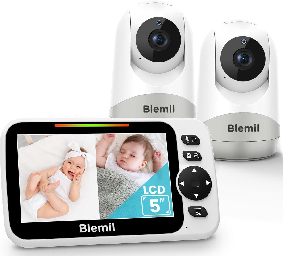 Test du babyphone caméra 5" avec écran divisé et longue autonomie
