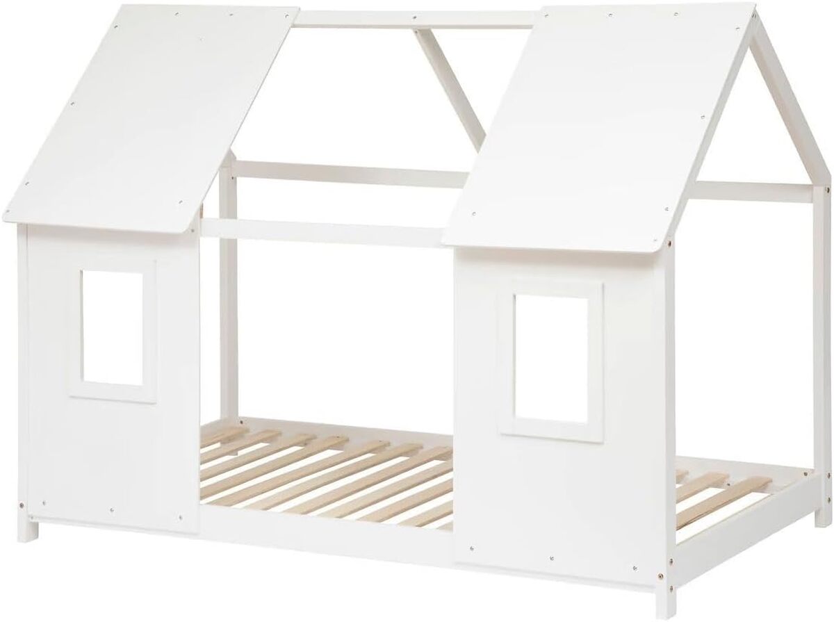 Test du lit cabane enfant Laïba Kids : maison du bonheur en blanc