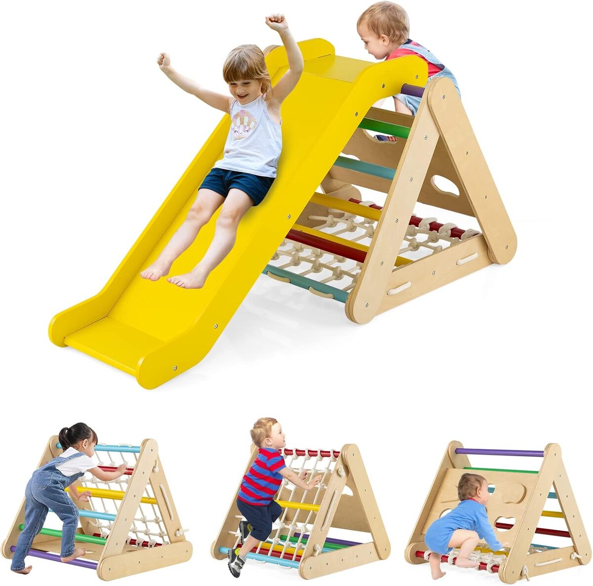 Test du triangle d'escalade Montessori Goplus multicolore pour enfants