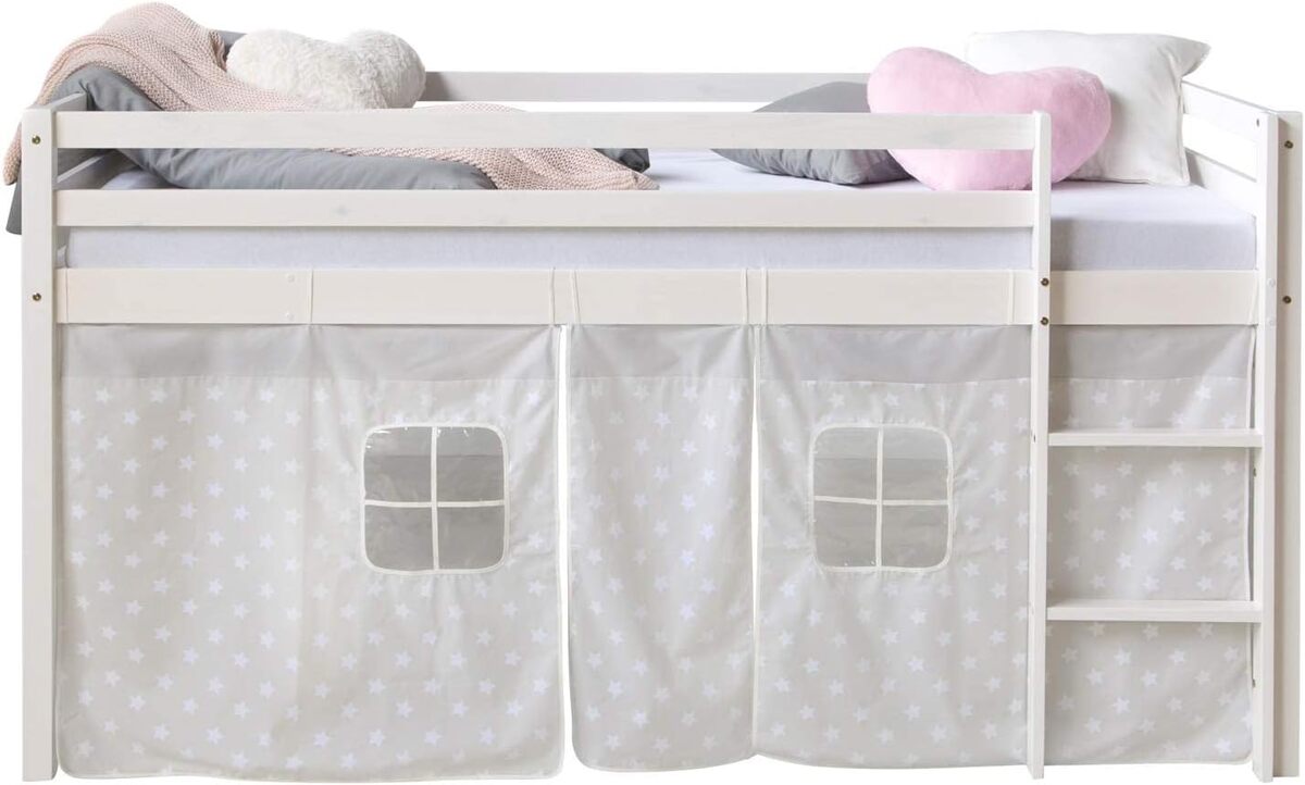 Test : homestyle4u 1888, lit loft blanc étoilé pour enfants