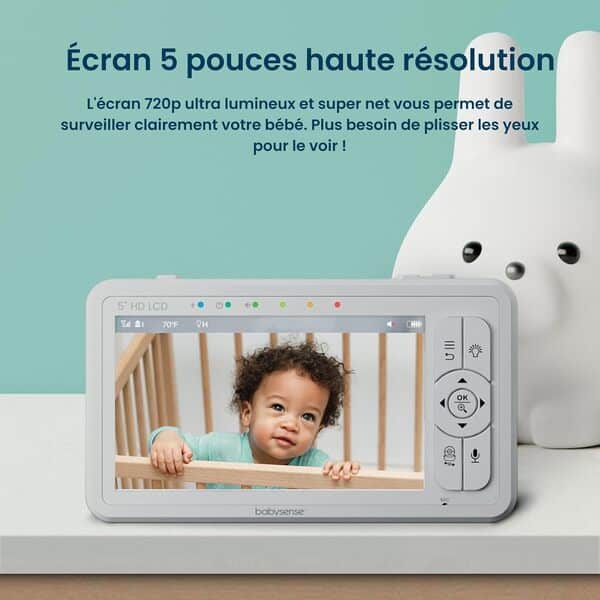 Babysense HDS2 Moniteur Vidéo pour Bébé avec Caméra et Audio, Babyphone 5