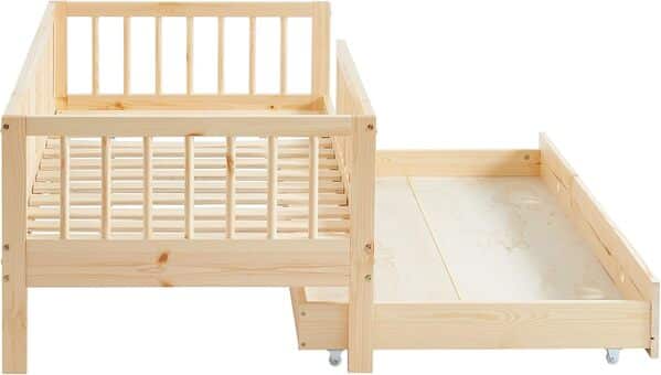 BAÏTA Lit Enfant Lou, pin Naturel Vernis, 70x140cm