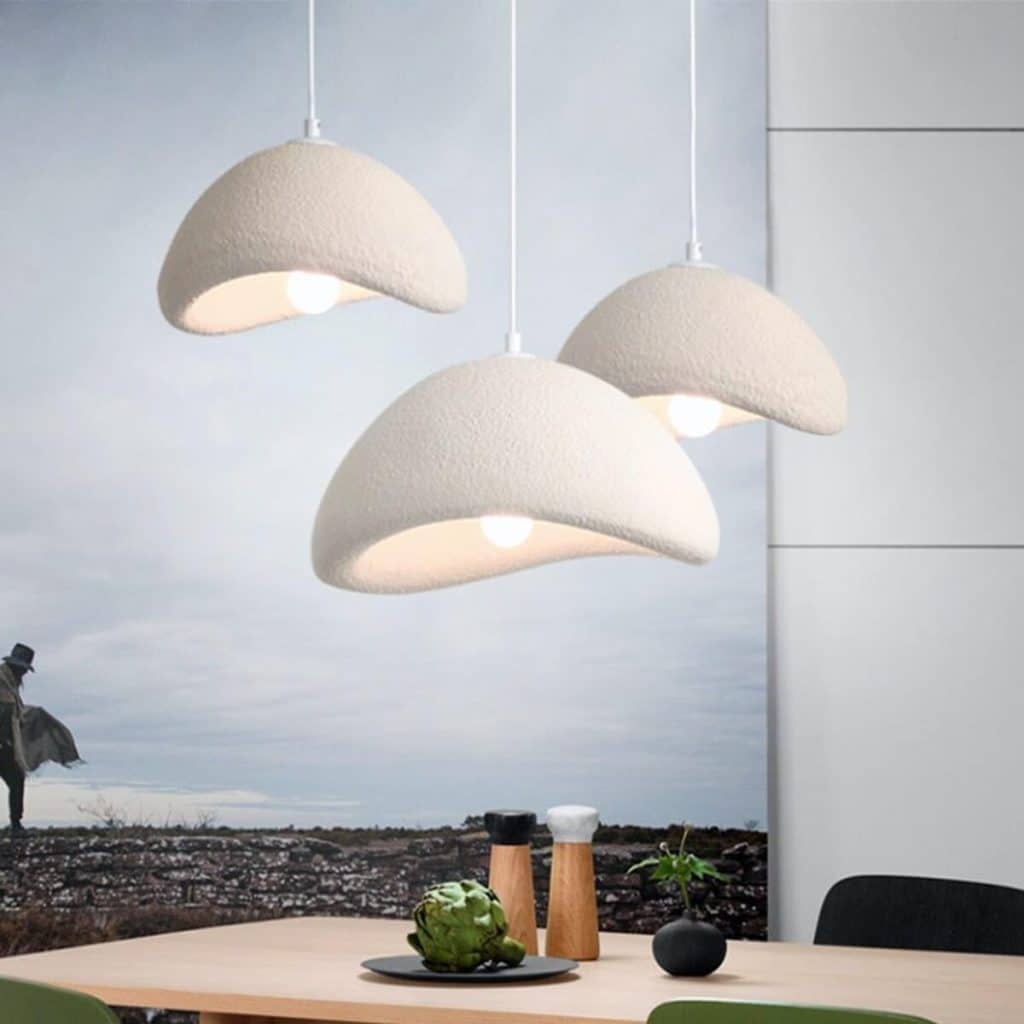 Avis sur la lampe suspendue Wabi-Sabi moderne blanc mat
