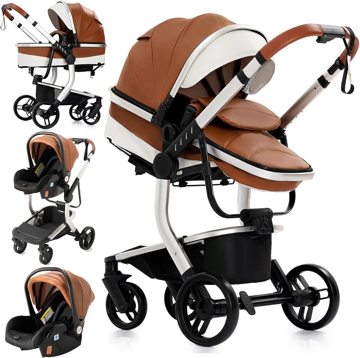 Test de la poussette MoLi Cuir PU 3 en 1 : le compagnon des balades familiales