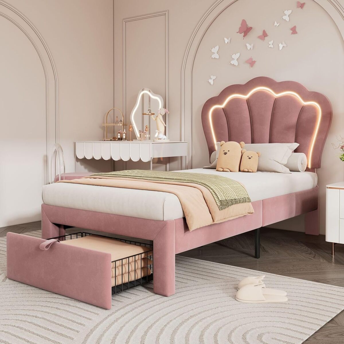 Test du lit KOMHTOM avec LED et tiroir de rangement