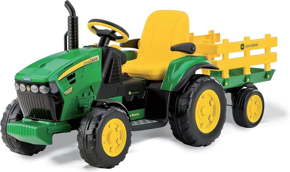 Test du Peg Perego John Deere Ground Force avec remorque 12 V