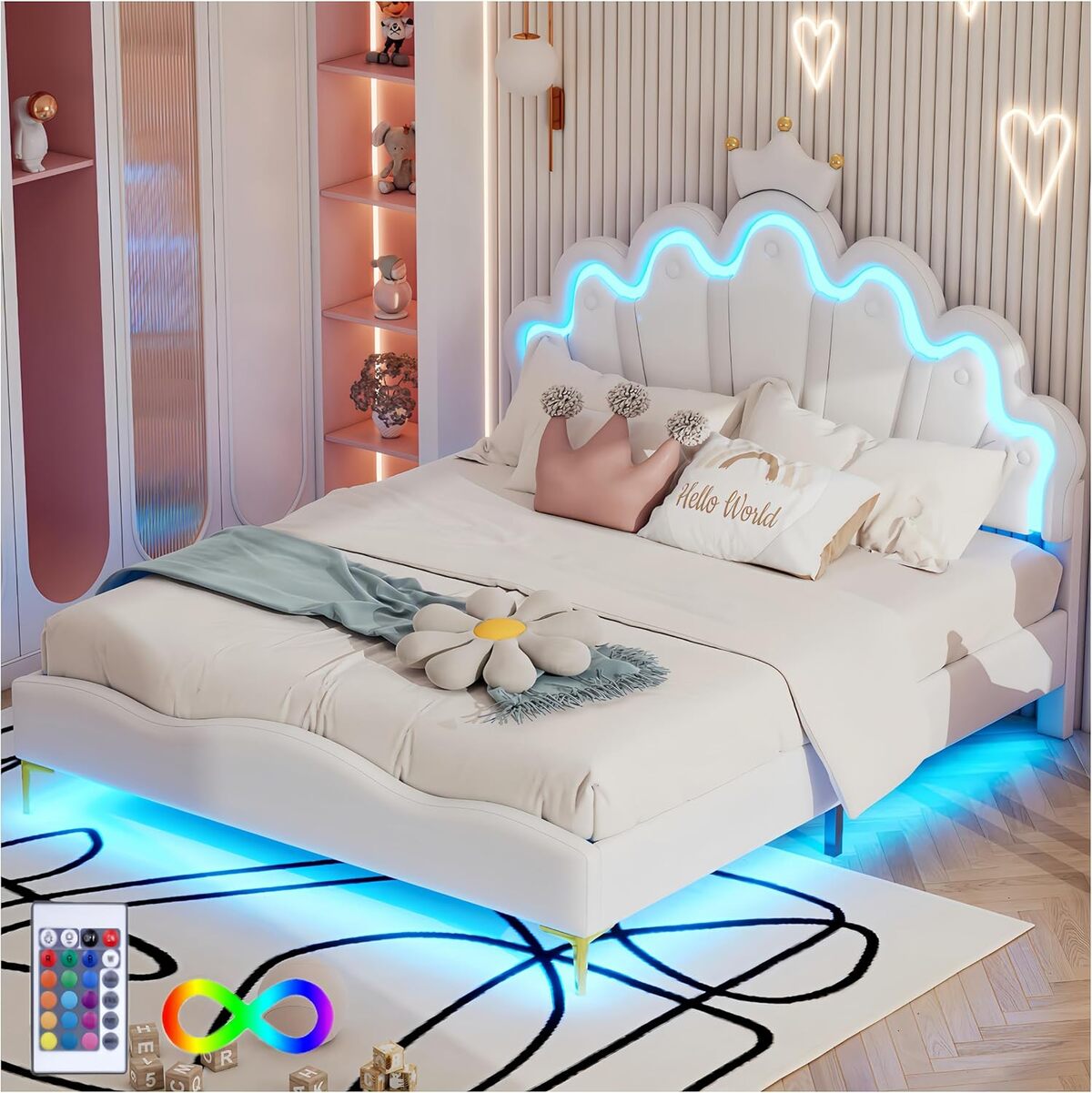 Test : sapgaks lit enfant couronne LED 140x200 cm