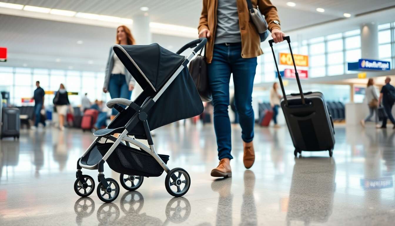 Les dimensions autoris&eacute;es et le pliage de la poussette