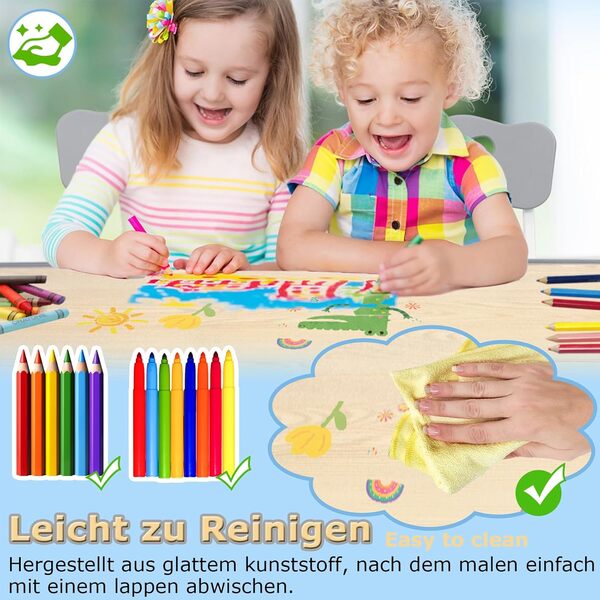LZQ Table pour enfant avec 4 chaises, groupe de sièges réglables en hauteur, ensemble de chaises pour maternelle et chambre d'enfant, meubles en plastique, ensemble de sièges pour garçons et filles à