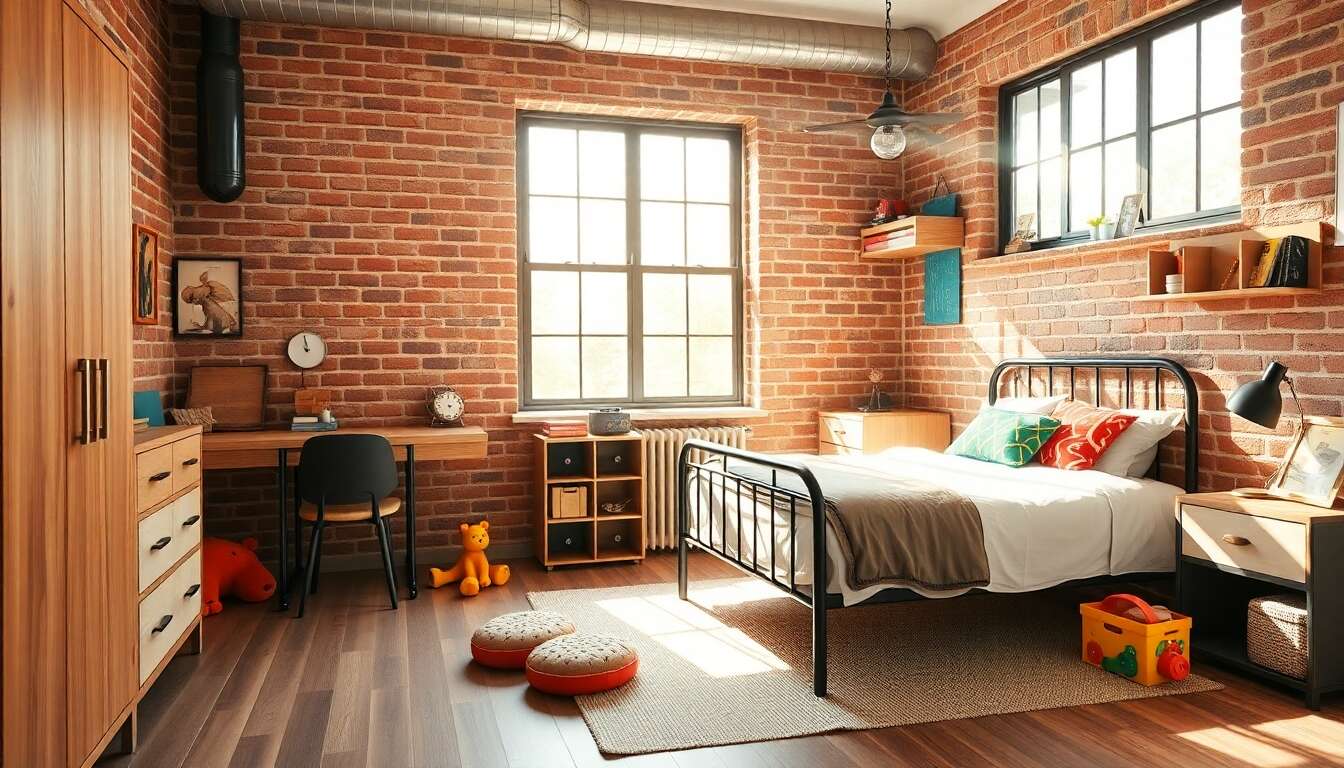 Créer une chambre d'enfant avec une touche industrielle : idées déco uniques