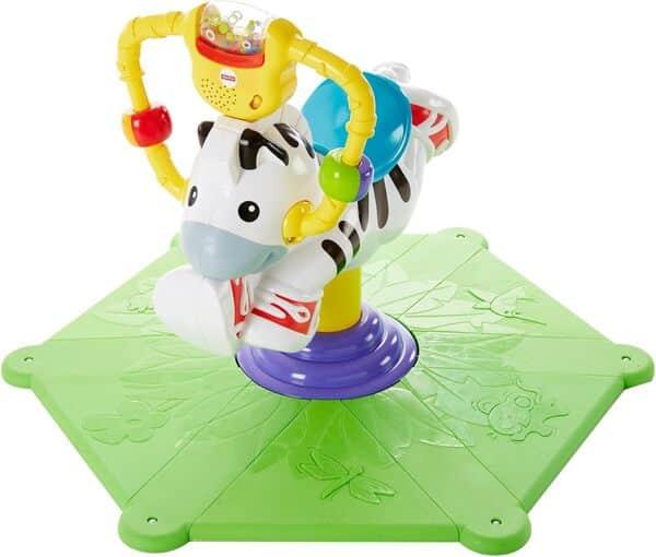 Fisher-Price - Jouet d'Eveil Premier Age - Zebre Tourni Rebond Vert