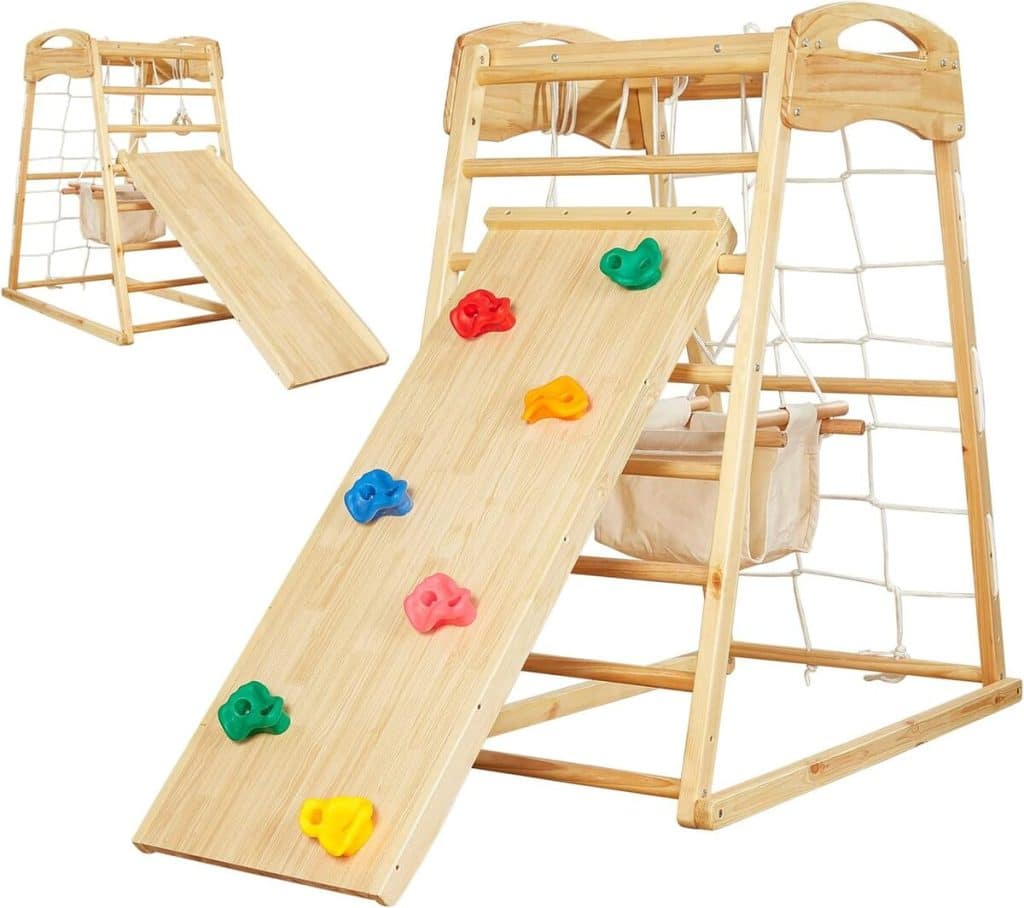 Test de l'aire de jeux FUNLIO 7 en 1 en bois pour enfants