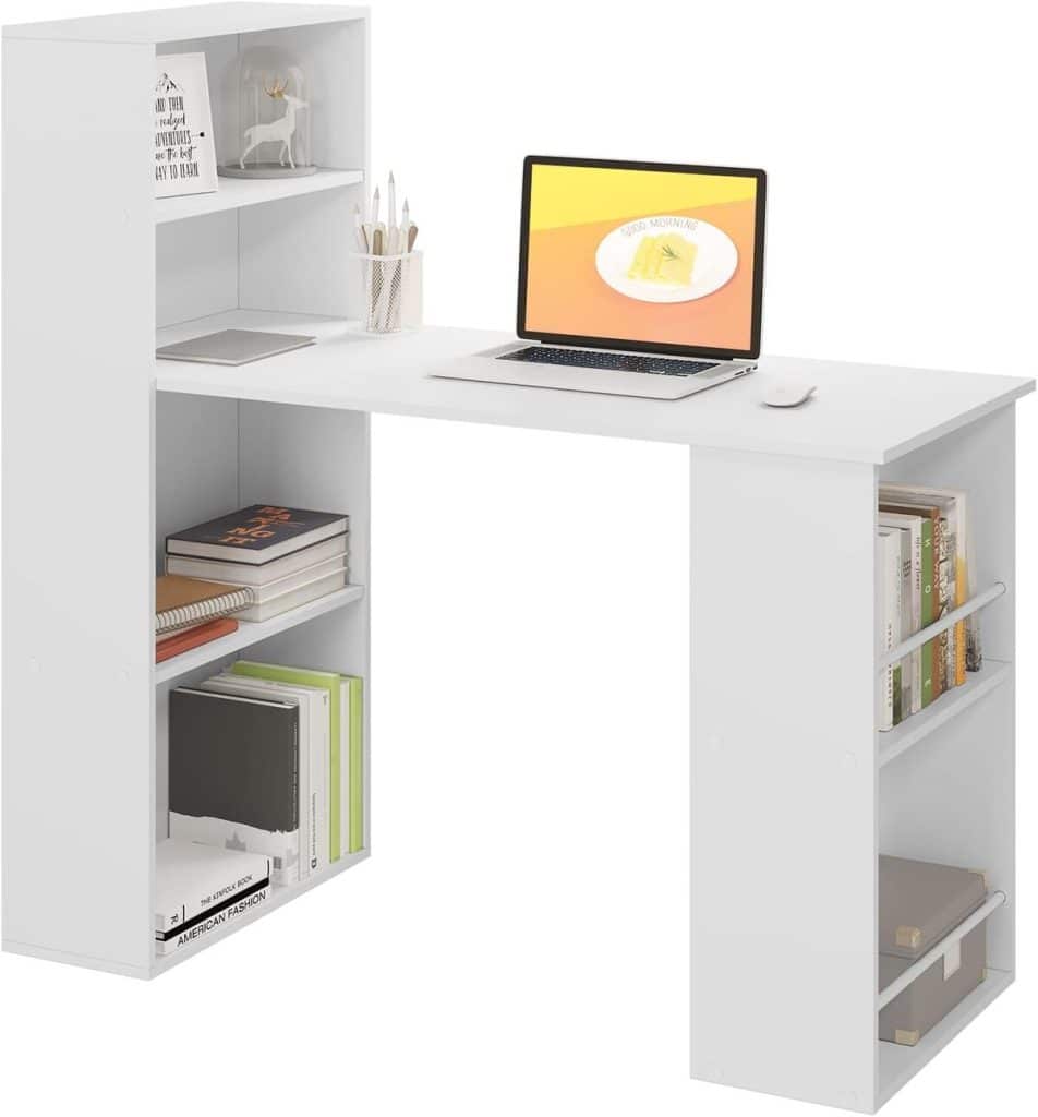 Test du bureau informatique eSituro avec rangements et étagères