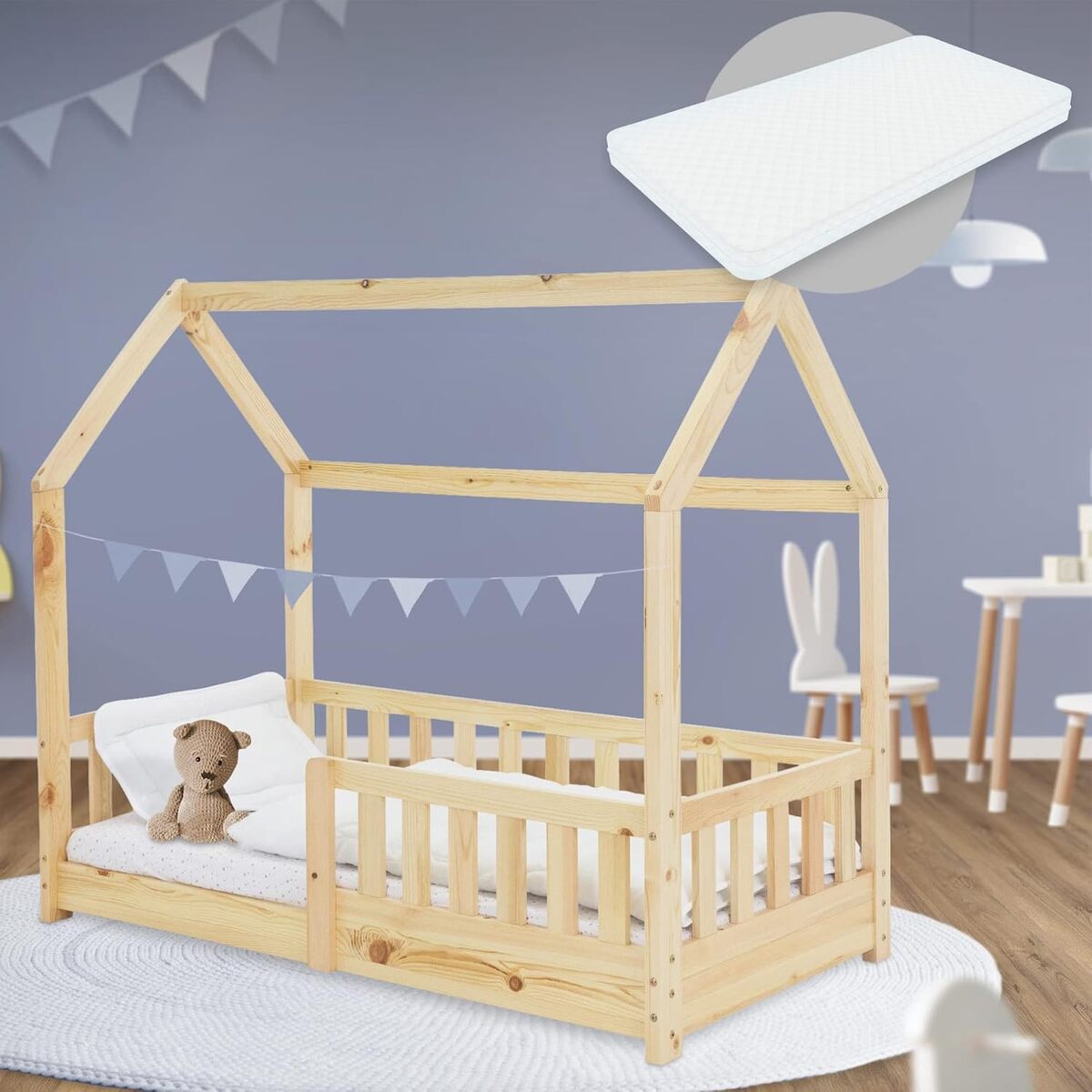 Test du lit ML-Design maison pour enfant 70x140 cm en bois de pin