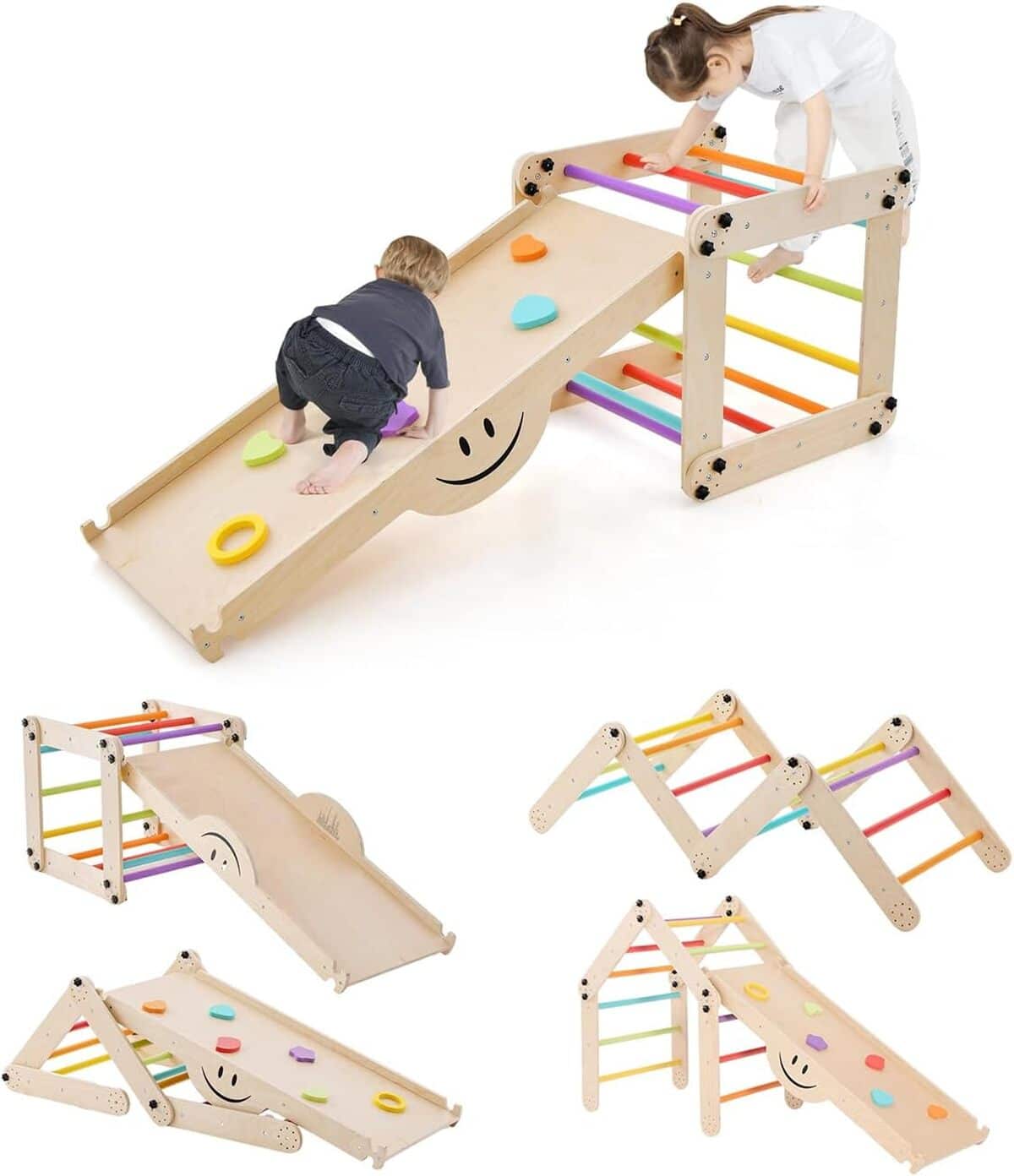 Test du triangle d'escalade Goplus 7-en-1 Montessori pour enfants