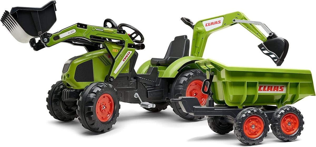 Test : tractopelle Falk Claas à pédales, l'aventure des petits conducteurs