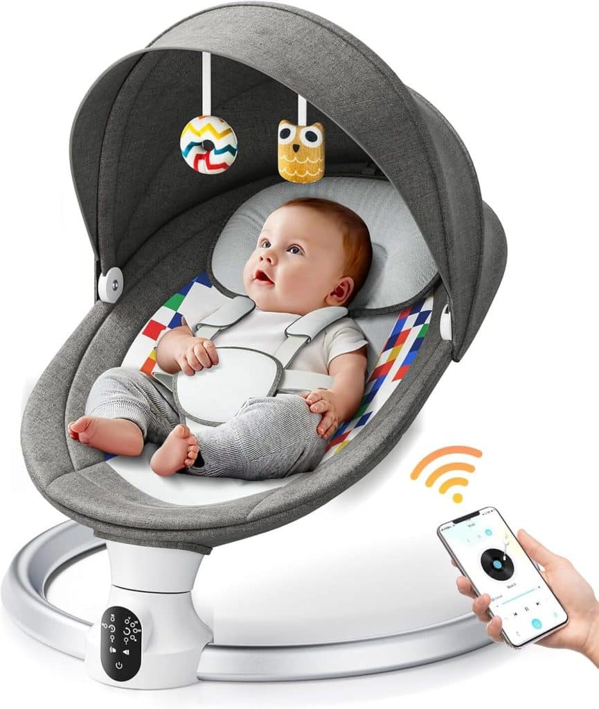 Test de la balancelle bébé Hlieeosfcn : vibrations et musique au rendez-vous