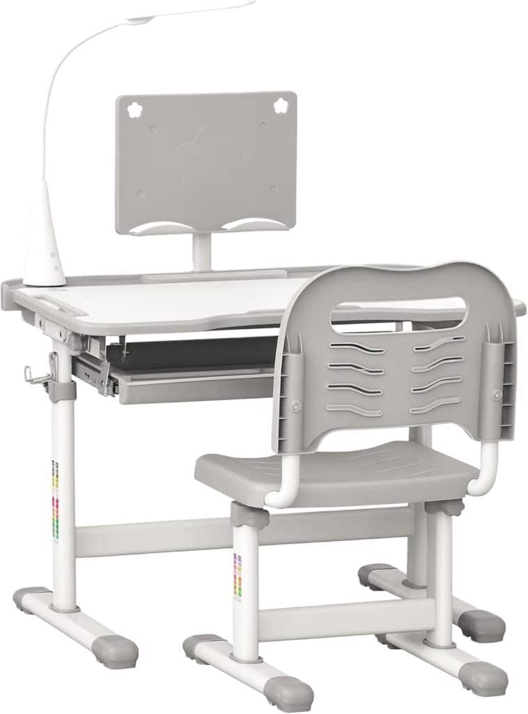 Bureau Et Chaise Réglables En Hauteur Pour Enfants - Avec Tiroir De Rangement, Pour 3 à 16 Ans, Motif Bleu
