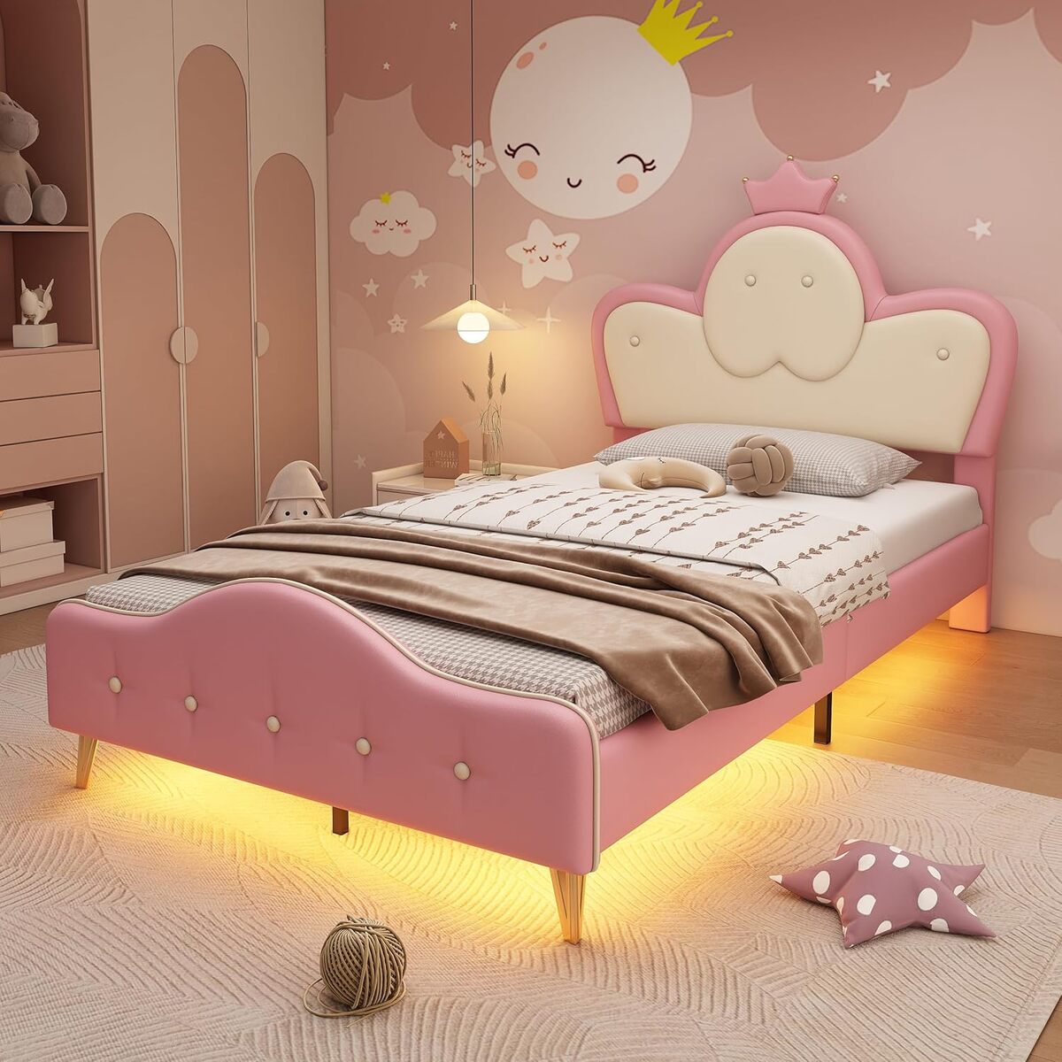 Test du lit simple BTM avec LED, 90x200 cm pour enfant