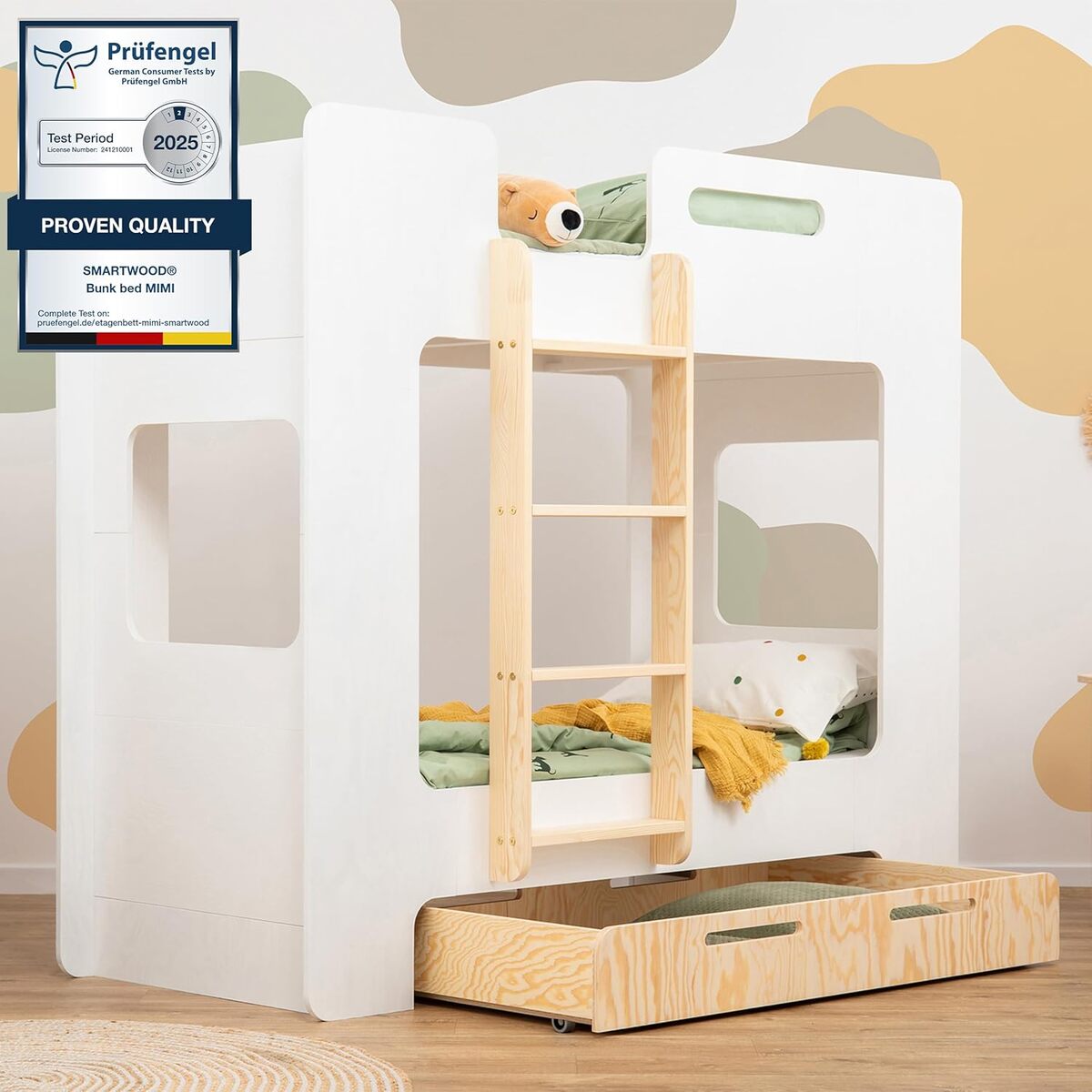 Test du lit superposé SMARTWOOD Mimi DL : sécurité et rangement enfant