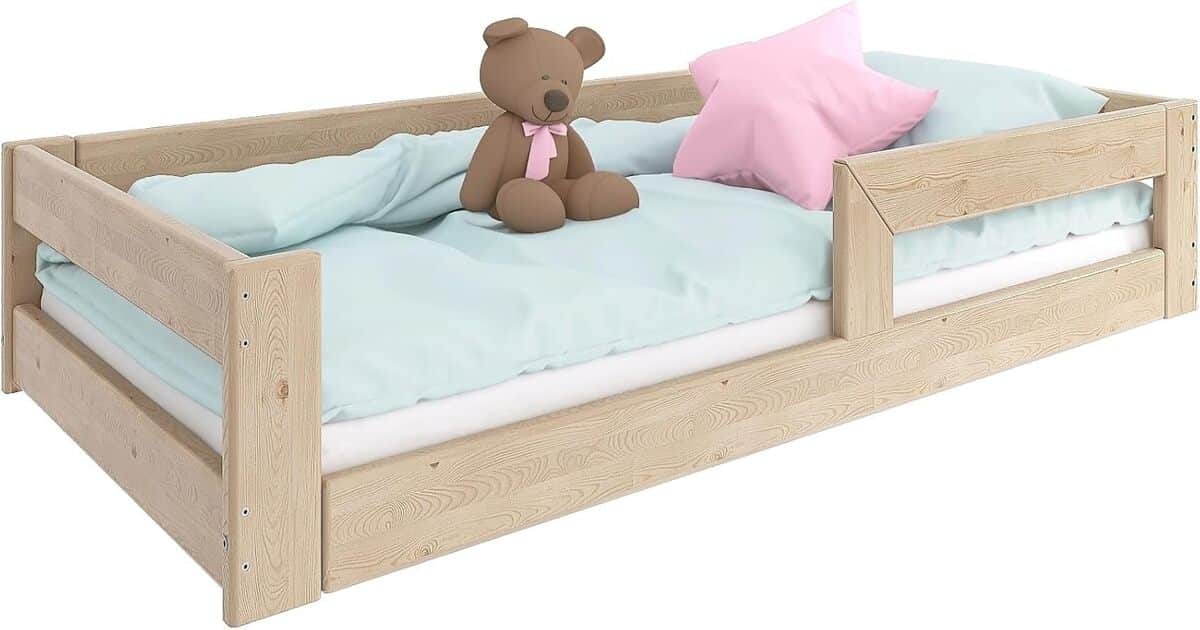 Revue : lit Montessori avec barrière 70x140 cm pour un meilleur sommeil