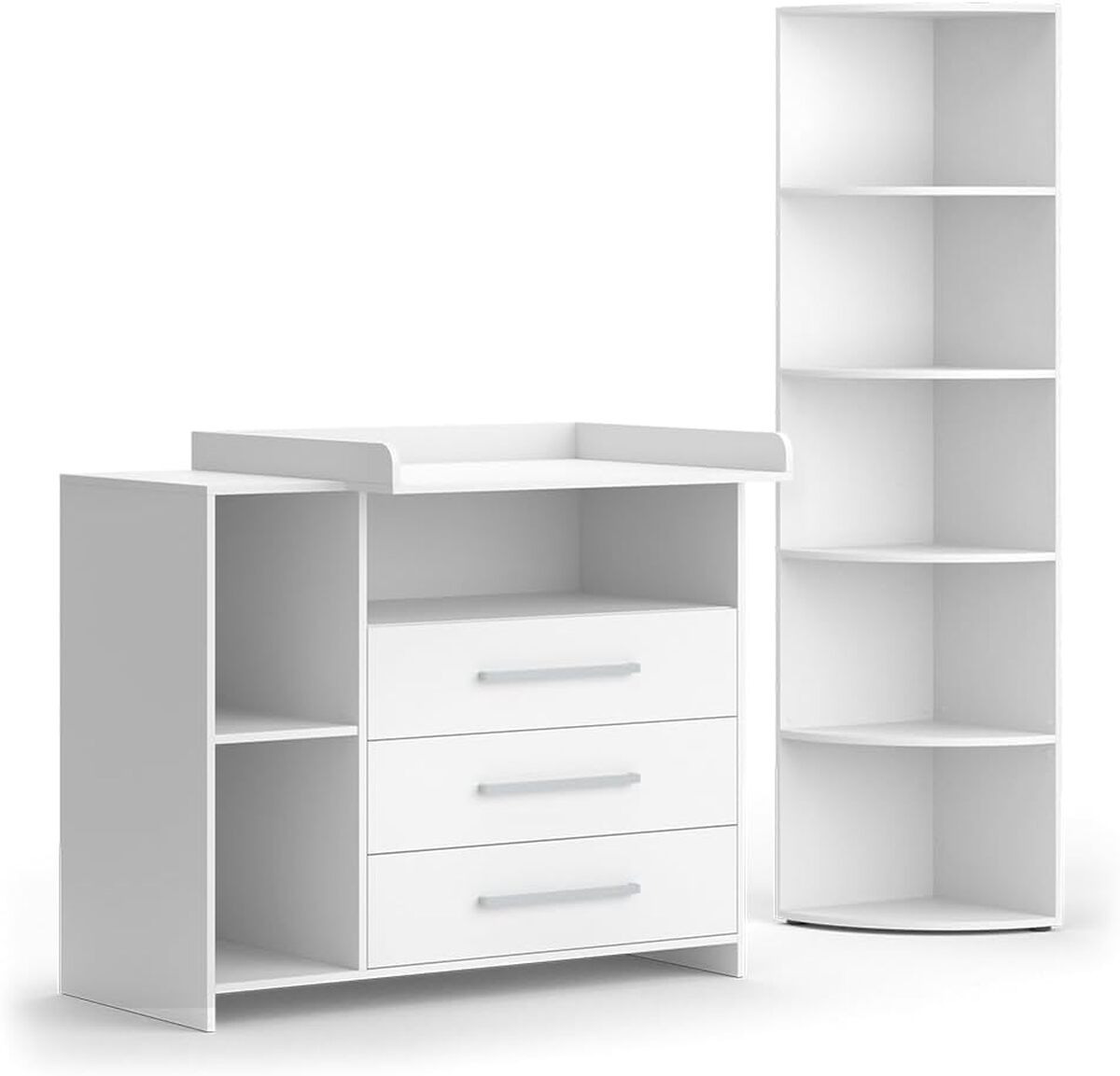 Test de l'ensemble chambre enfant Vicco Oskar : commode et étagère pratiques