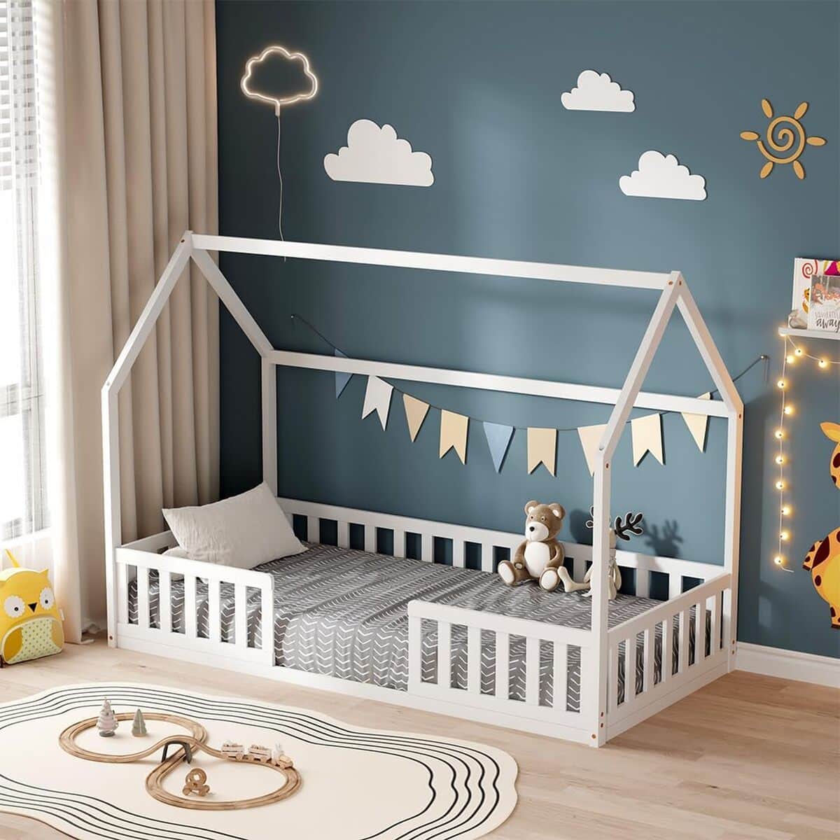 Test du lit cabane Minea 90x190 cm Nid Enchanté blanc