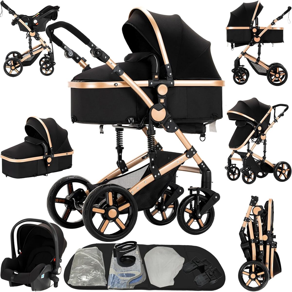 Test : poussette Reenborn 3 en 1, cadre aluminium 588