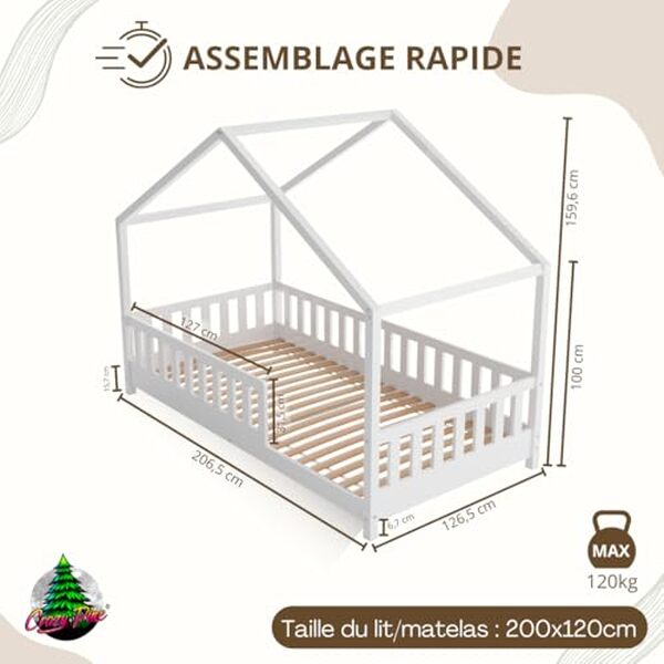 Découvrez le lit cabane Crazy Pine : un meuble innovant alliant polyvalence, design attrayant et confort pour transformer la chambre des enfants en un espace ludique et accueillant.