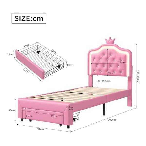 Découvrez notre avis sur le lit enfant princesse LED avec tête de lit en forme de couronne : un univers enchanteur pour faire rêver votre enfant toute la nuit avec style et confort.