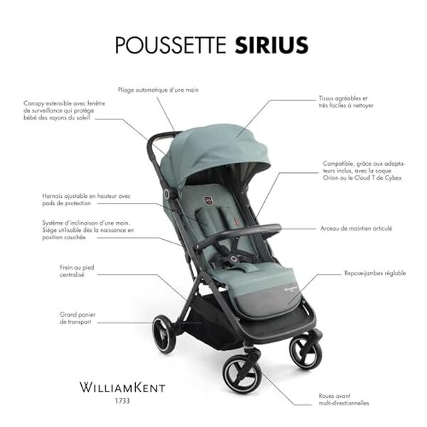 Découvrez notre test de la poussette Sirius William Kent, idéale pour la ville avec son pliage automatique pratique et facile.
