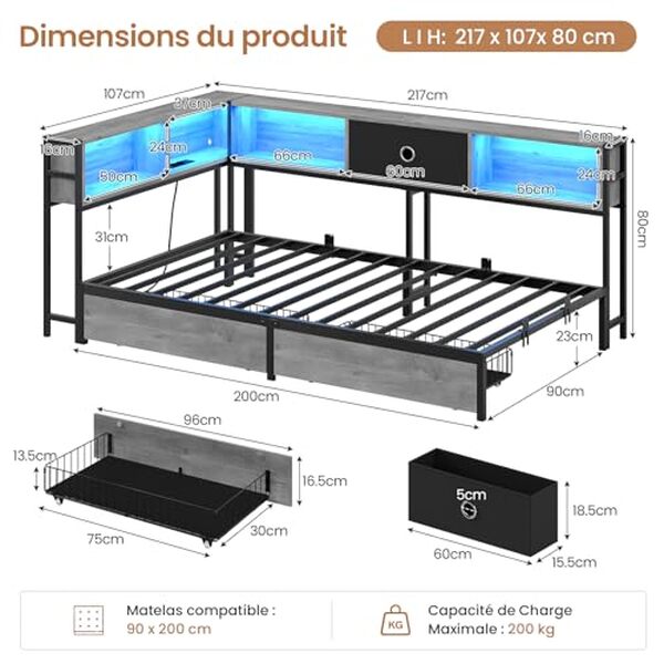 Découvrez notre évaluation détaillée du canapé-lit Dictac 90x200. Praticité, éclairage LED et rangement intégrés pour un intérieur moderne et fonctionnel.