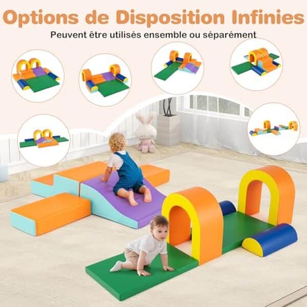 Découvrez notre test complet du module de motricité Costway 10 pièces pour bébé : avantages, inconvénients et verdict final pour choisir le meilleur équipement d'éveil.