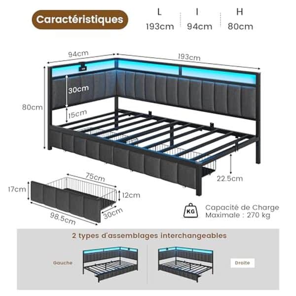 Découvrez notre avis détaillé sur le canapé-lit Dictac : confort, fonctionnalité, éclairage LED intégré et prise USB pour un mobilier 2 en 1 innovant et pratique.