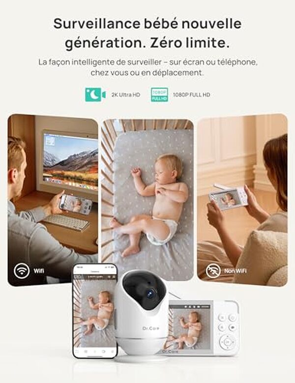 Découvrez notre test complet du moniteur bébé Dr.care VistaView avec caméra 2K HD, connexion wifi et surveillance en temps réel pour la sécurité de votre enfant.